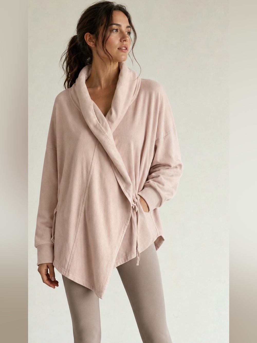 NWT - Young Fabulous & Broke Shawl Collared Jacket w Hood in Dusty Pink. - Picture 3 of 12